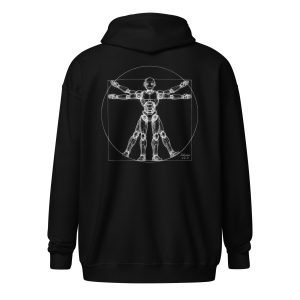 Unisex heavy blend zip hoodie (White on Black)