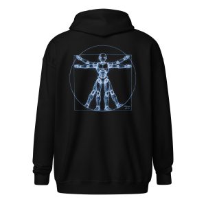 Unisex heavy blend zip hoodie (Blue on Black)