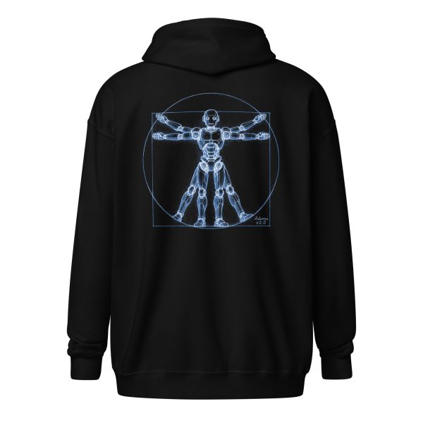 Unisex heavy blend zip hoodie (Blue on Black)