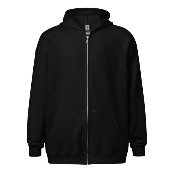 Unisex heavy blend zip hoodie (Blue on Black) - Image 2