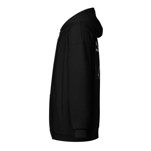 Unisex heavy blend zip hoodie (White on Black) - Image 3