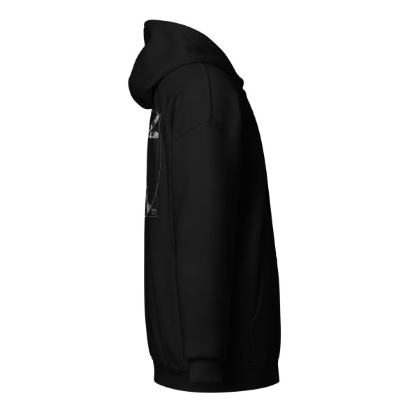 Unisex heavy blend zip hoodie (White on Black) - Image 4
