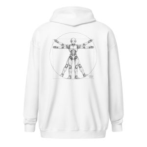 Unisex heavy blend zip hoodie (Black on White)