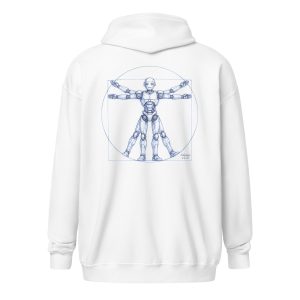Unisex heavy blend zip hoodie (Blue on White)