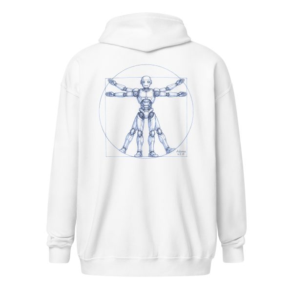 Unisex heavy blend zip hoodie (Blue on White)