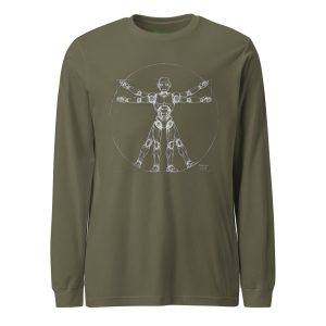 Unisex Long Sleeve Tee (White on Green)