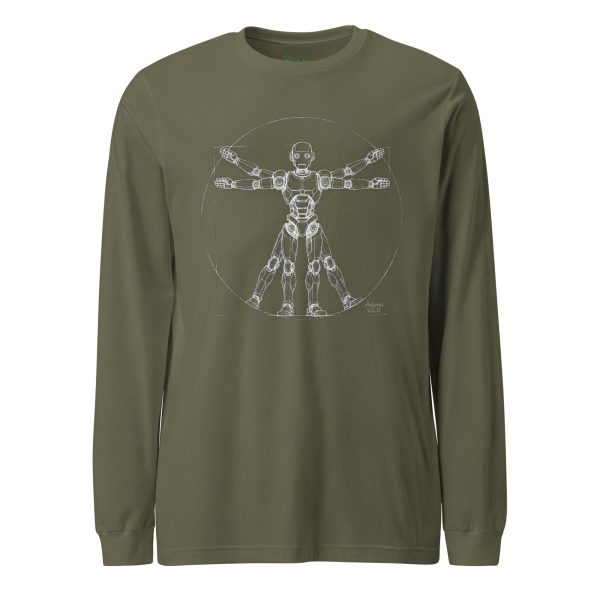 Unisex Long Sleeve Tee (White on Green)